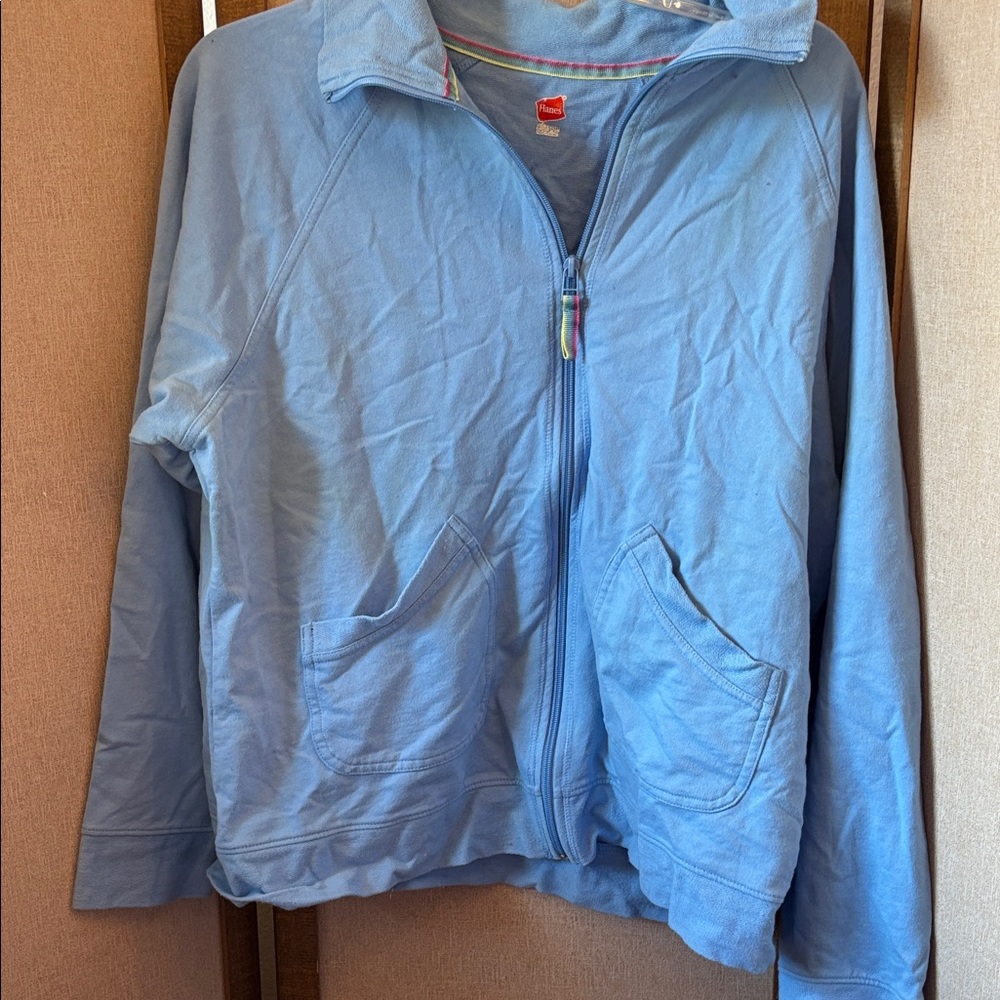 Hanes Light Blue Women's Jacket xl